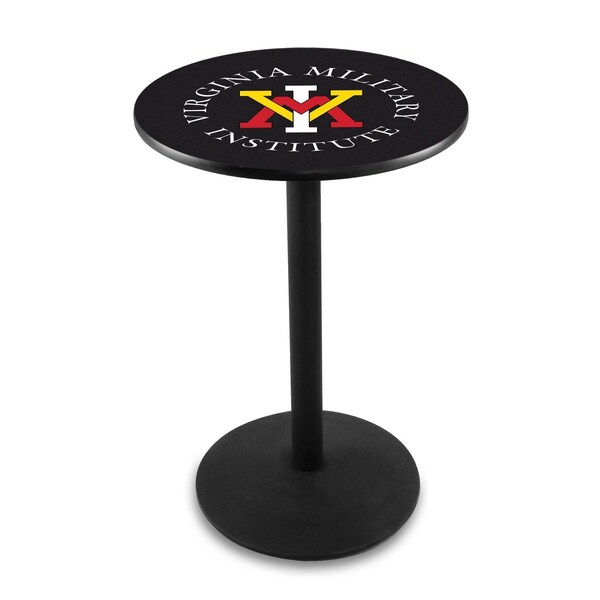 36" Blk Wrinkle Virginia Military Institute Pub Table